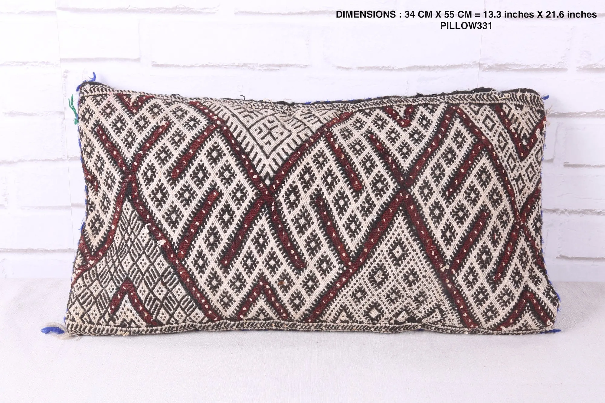 Long Moroccan pillow 13.3 inches X 21.6 inches
