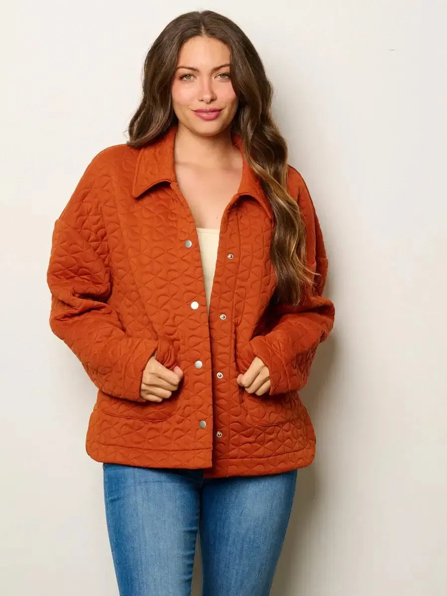 LONG SLEEVE BUTTON UP DETAILED JACKET