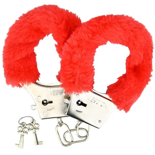 Loving Joy Furry Handcuffs -  Adjustable Cuffs with Quick-Release Unlocking System