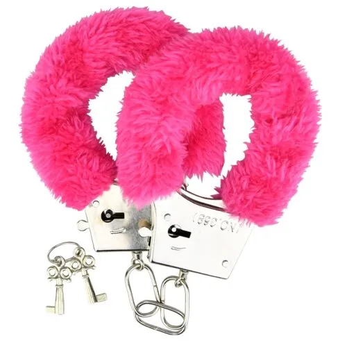Loving Joy Furry Handcuffs -  Adjustable Cuffs with Quick-Release Unlocking System