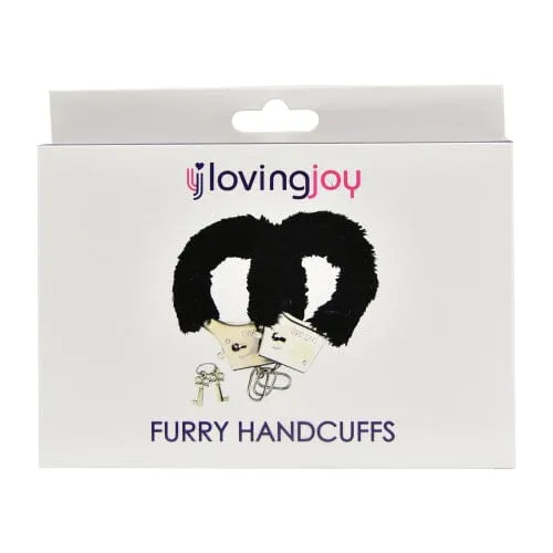 Loving Joy Furry Handcuffs -  Adjustable Cuffs with Quick-Release Unlocking System