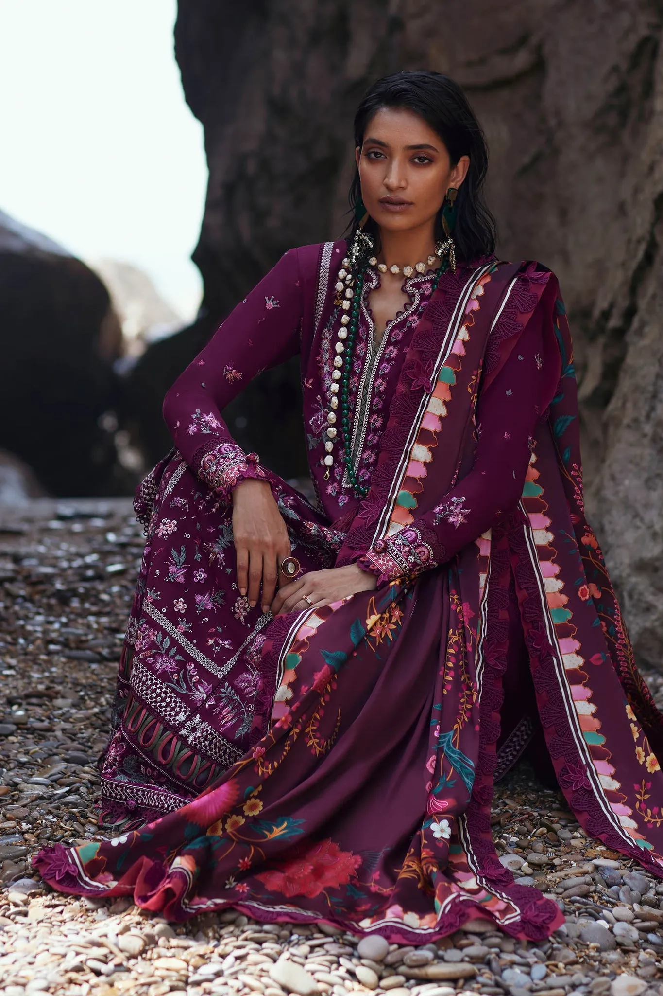 Luxury Shocking Pink Embroidered Pakistani Salwar Dupatta Salwar Suit