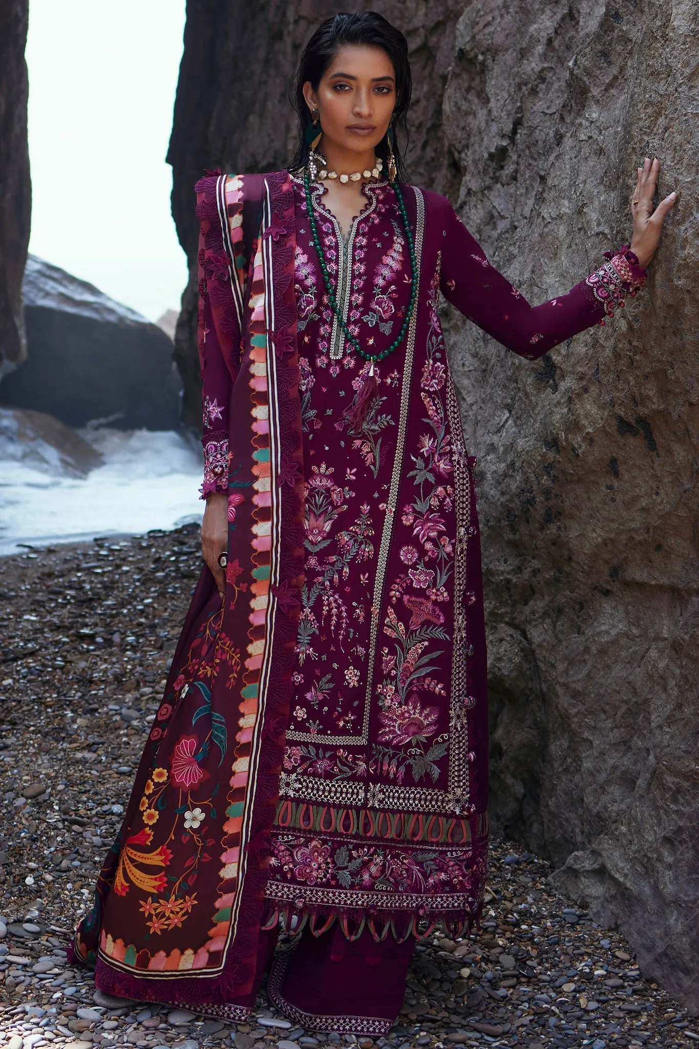 Luxury Shocking Pink Embroidered Pakistani Salwar Dupatta Salwar Suit