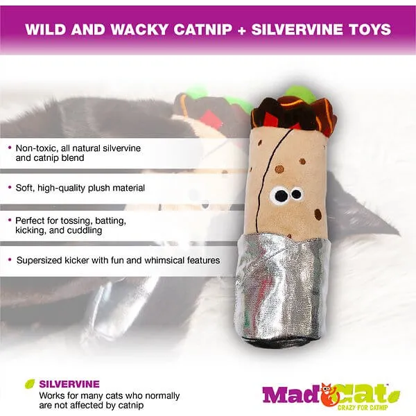 Mad Cat Purrito Kicker Cat Toy with Catnip & Silvervine