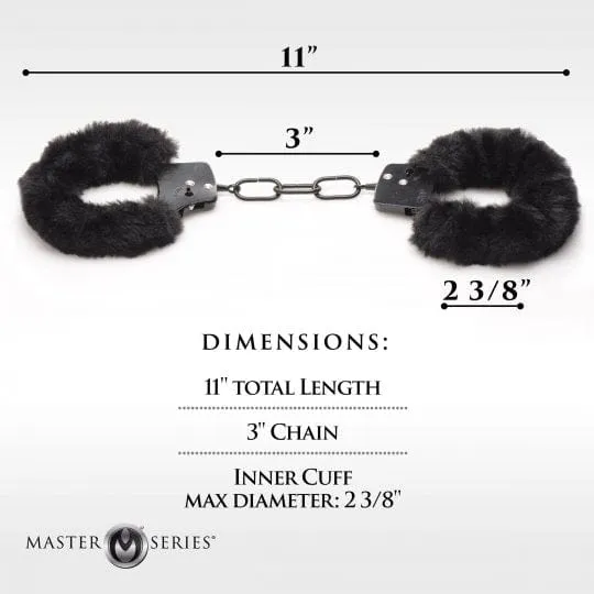 Master Series Cuffed In Fur Furry Handcuffs - Black