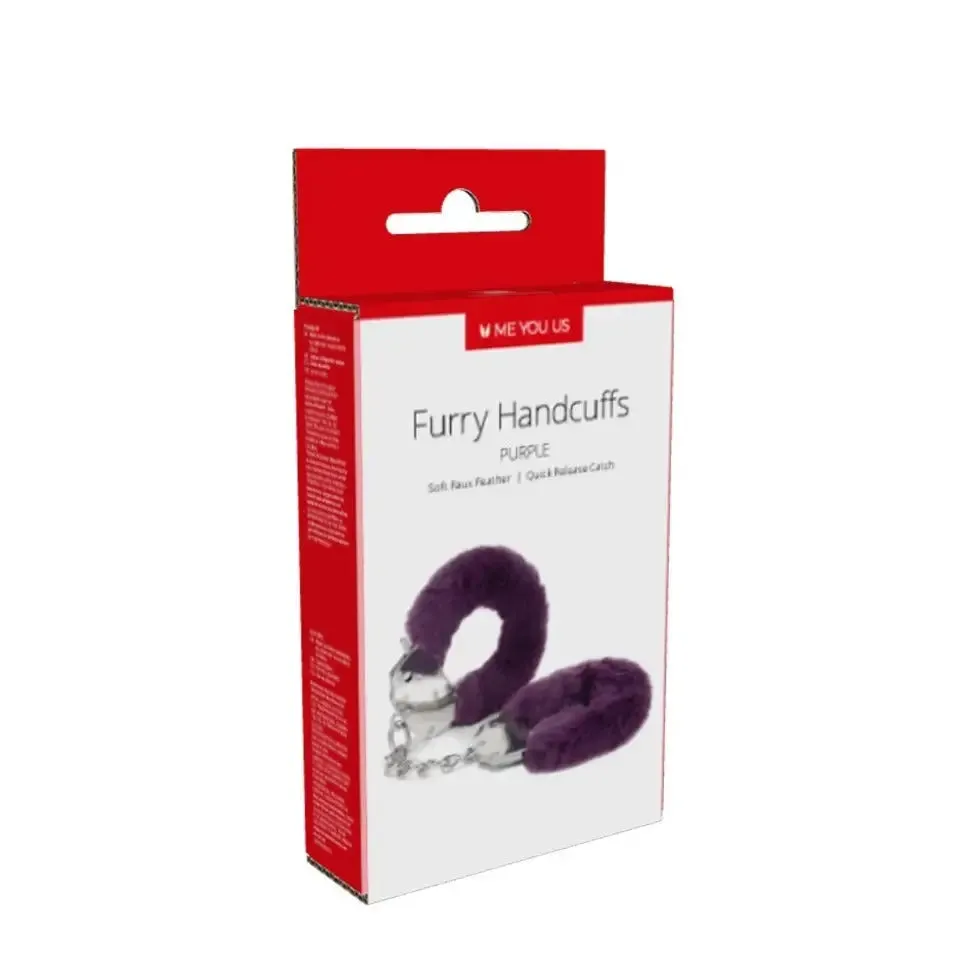 Me you us Furry Purple Bondage Handcuffs for Bdsm Play