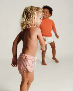 Mesa Kids Swim Trunks - Mandarin Stripe