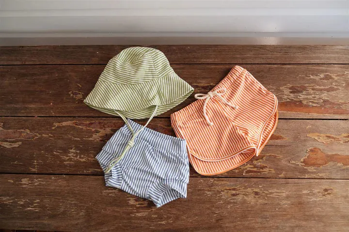 Mesa Kids Swim Trunks - Mandarin Stripe