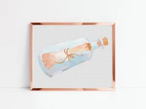 Message in a Bottle Cross Stitch Pattern #1916