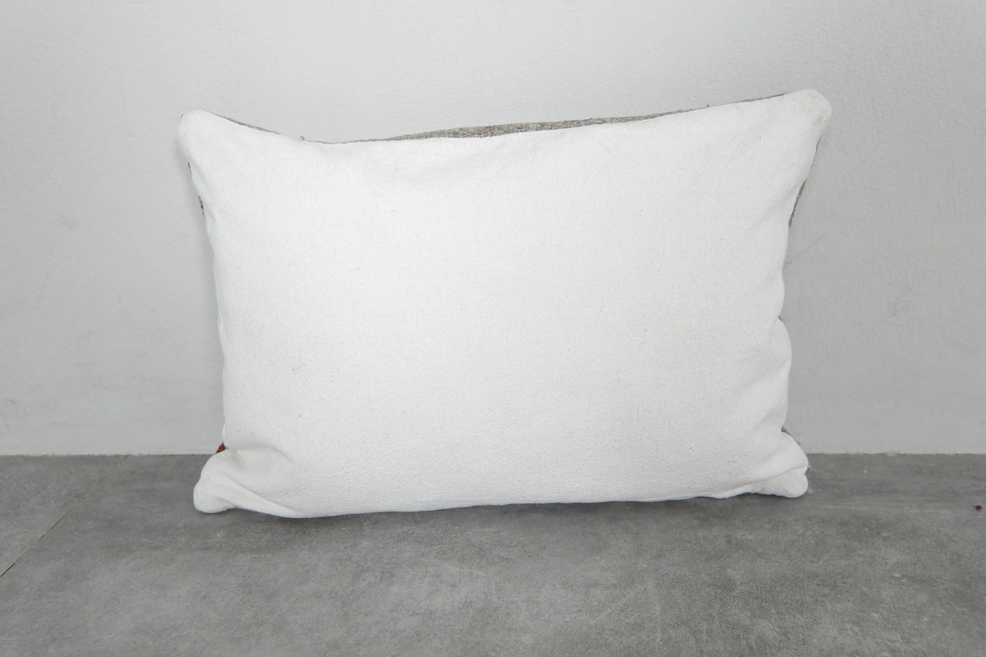 Minimalist Gray Moroccan Pillow with Subtle Embroidery - 14.9 x 21.2 Inches