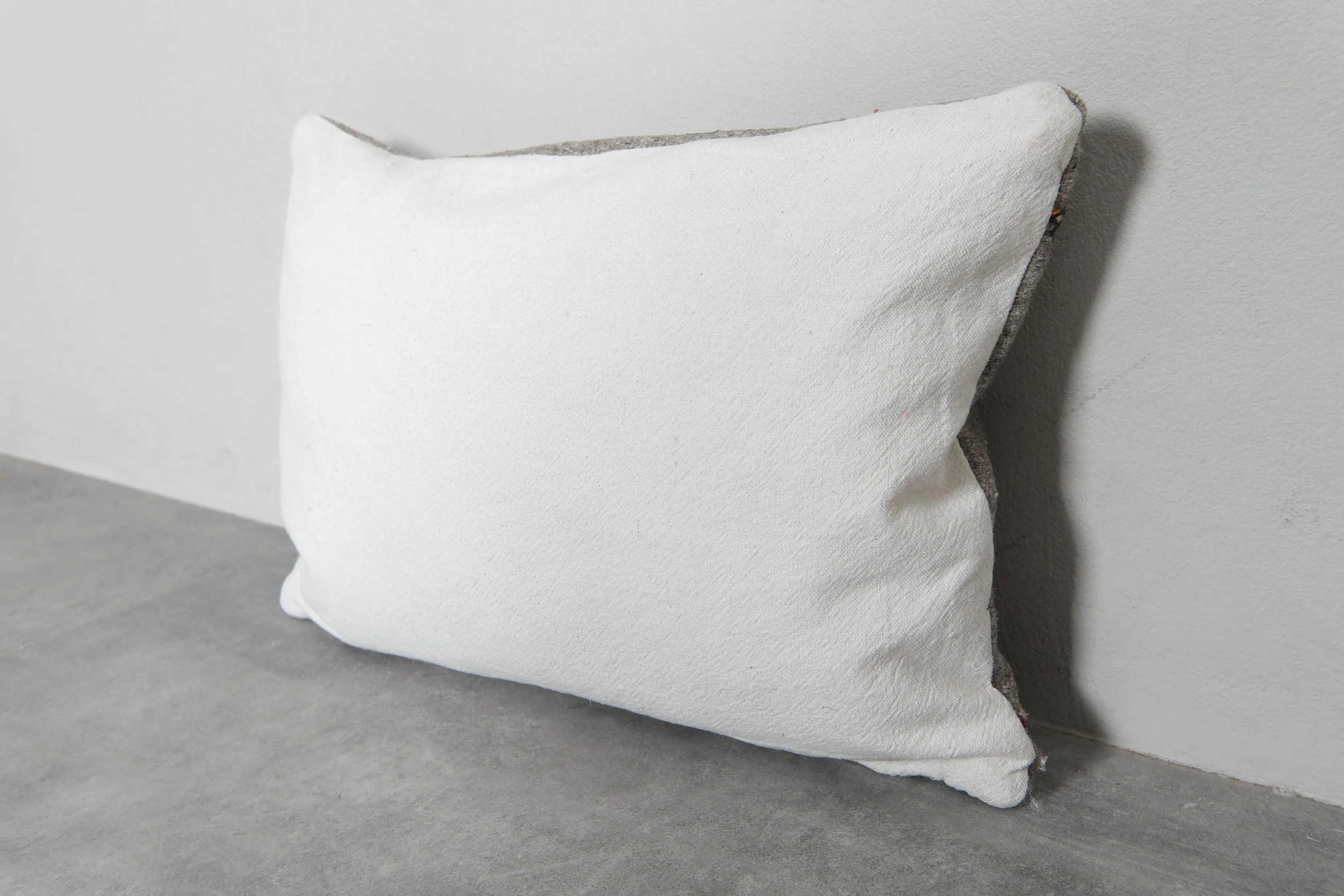 Minimalist Gray Moroccan Pillow with Subtle Embroidery - 14.9 x 21.2 Inches