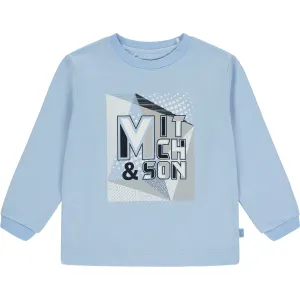 MITCH & SON -  Presley Geometric Graphic Top - Light Blue