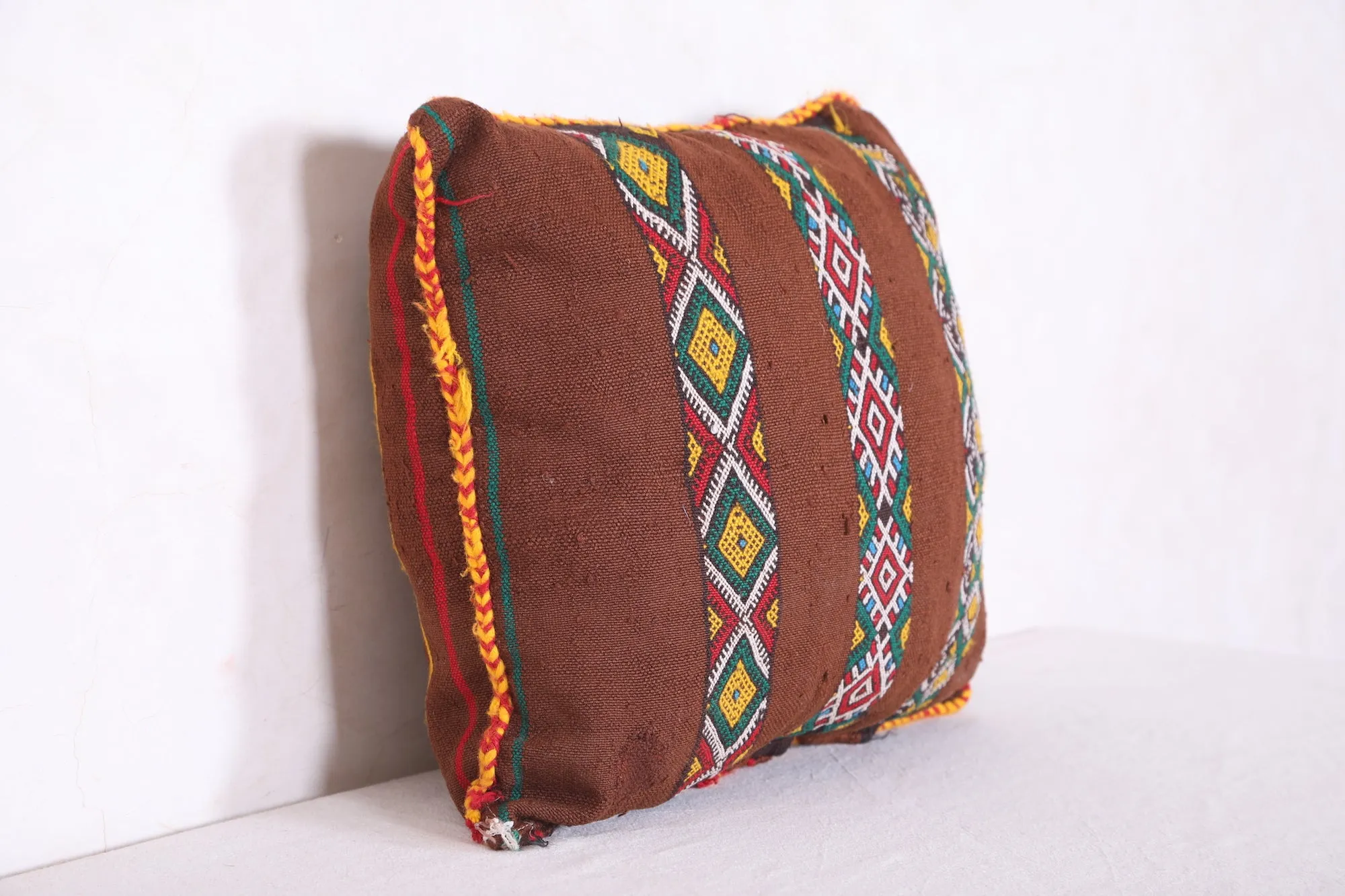 Moroccan brown pillow 17.7 INCHES X 14.9 INCHES