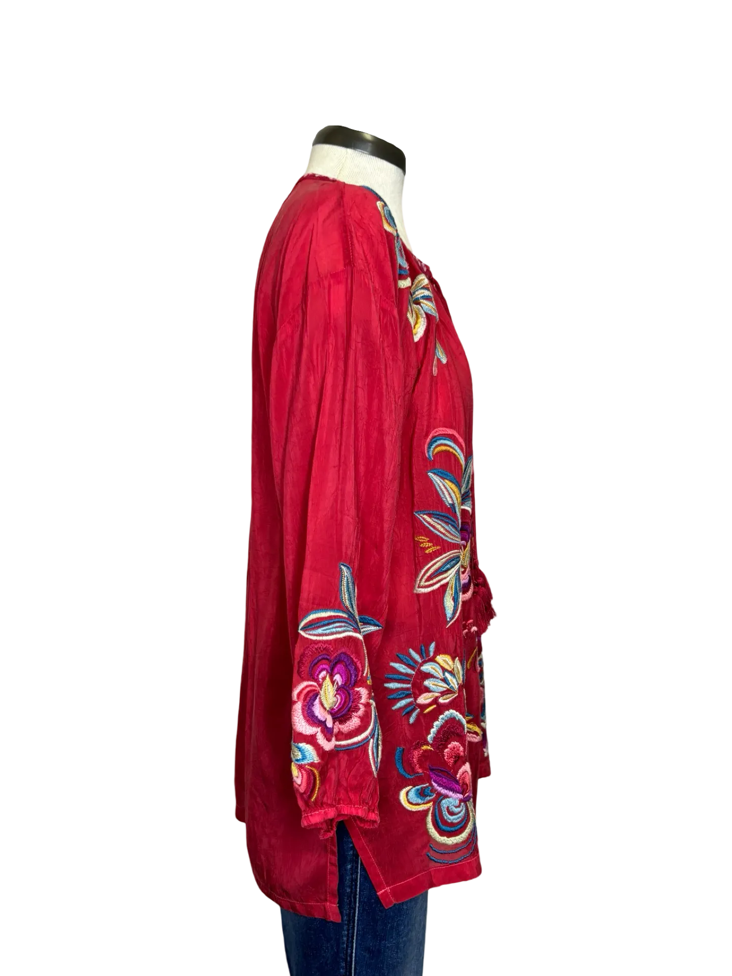 Nemma Embroidered Blouse Savvy Red