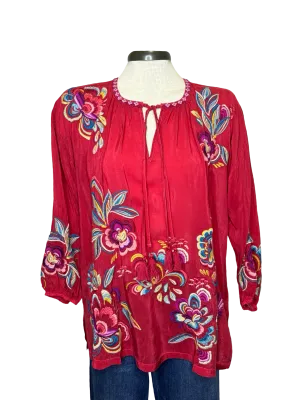 Nemma Embroidered Blouse Savvy Red