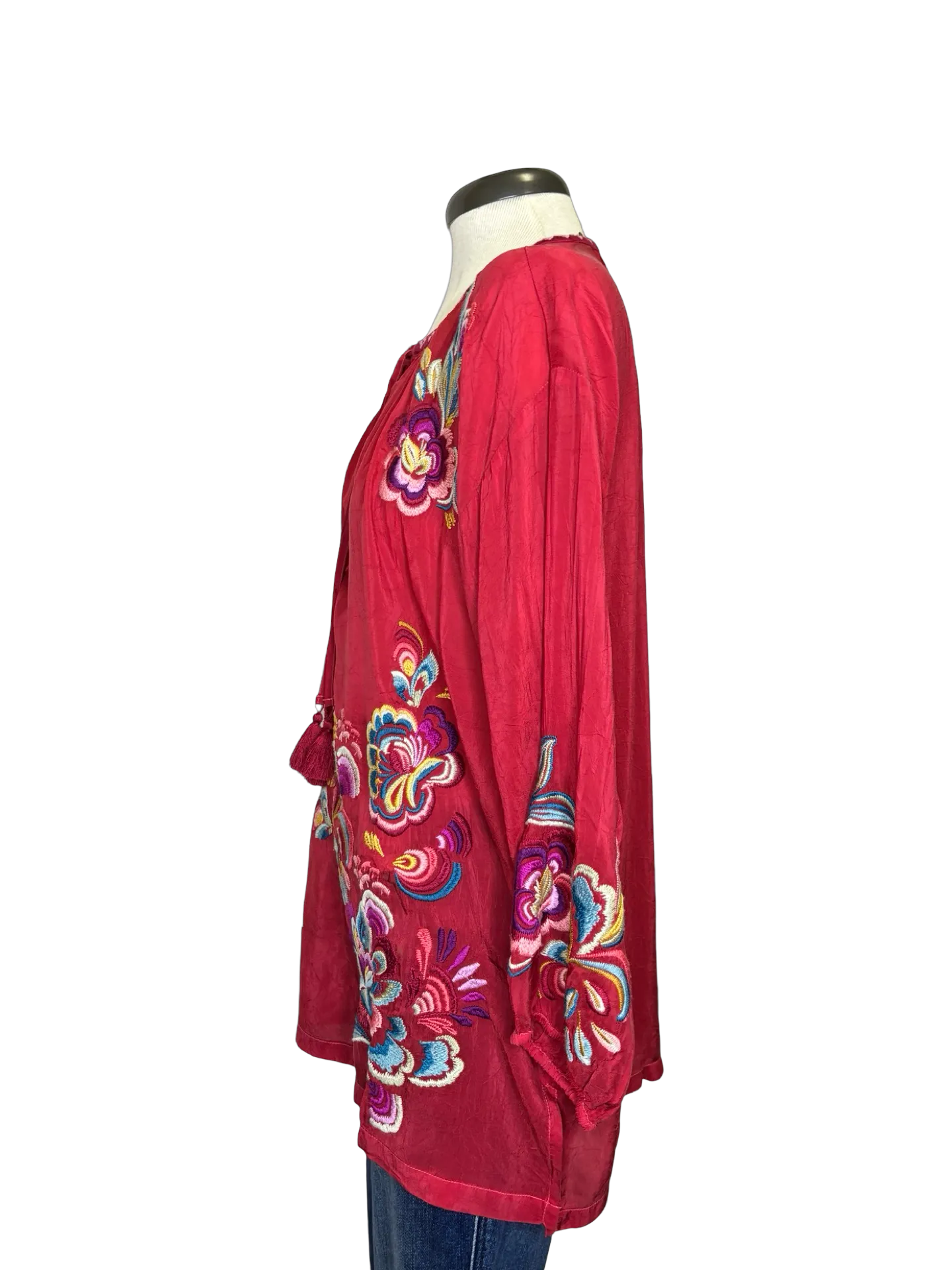 Nemma Embroidered Blouse Savvy Red