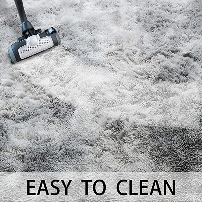 New 2' X 4' PAGISOFE Fluffy Hairy High Pile Furry Area Rugs Shag Throw Faux Fur Rug Carpet (Grey/White) Great for beside runner, Kids room etc.