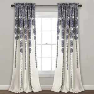 New Wayfair Bungalow Rose Bremond Striped Medallion thermal rod pocket panels, 52X95"