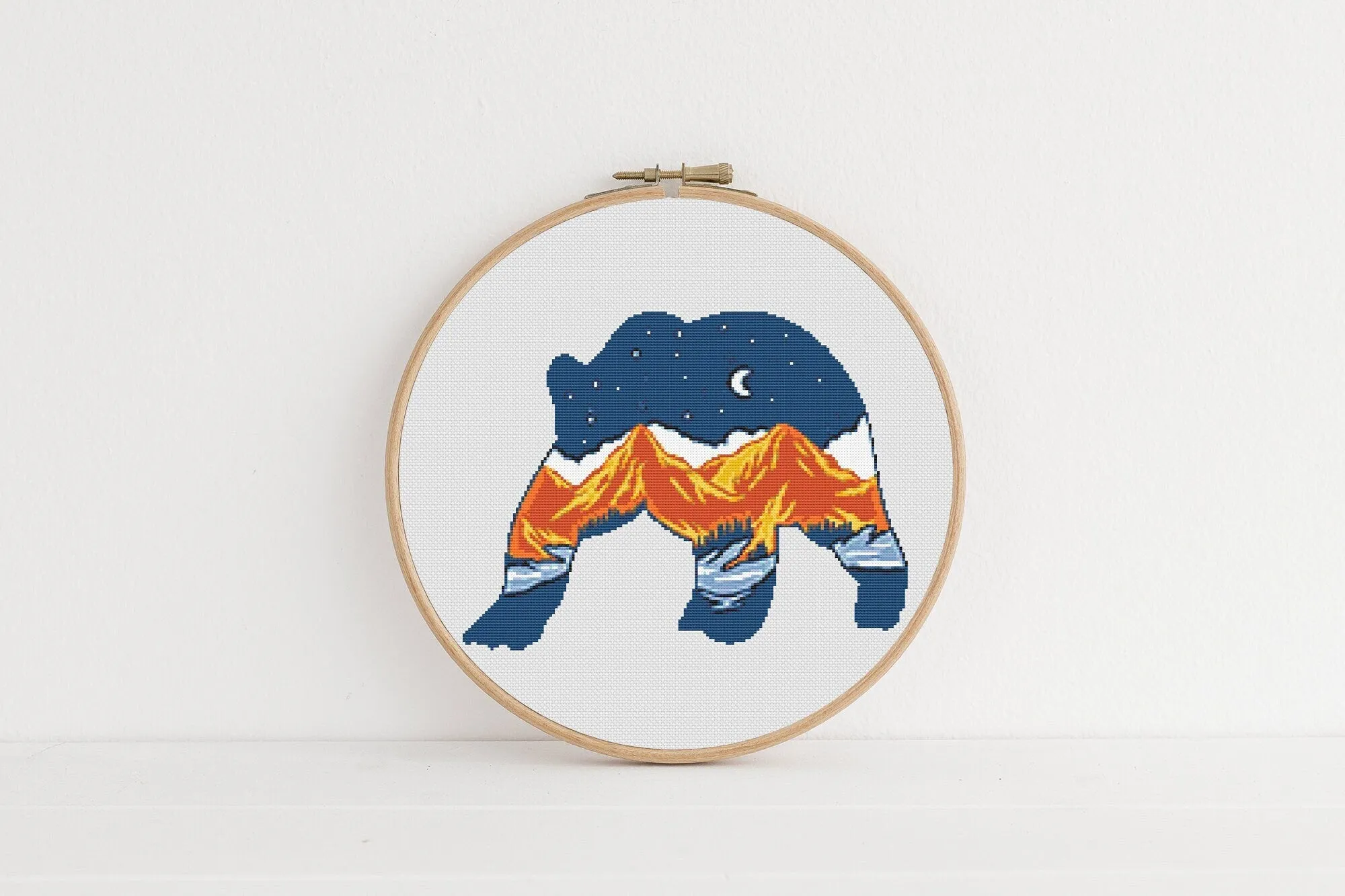 Night Bear Cross Stitch Pattern #805