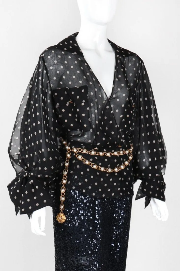 Numbered Organza Dot Blouse