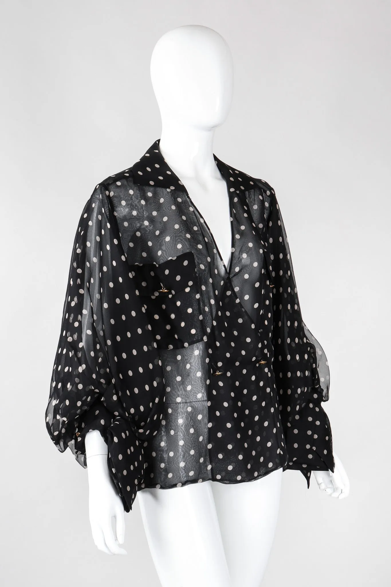 Numbered Organza Dot Blouse