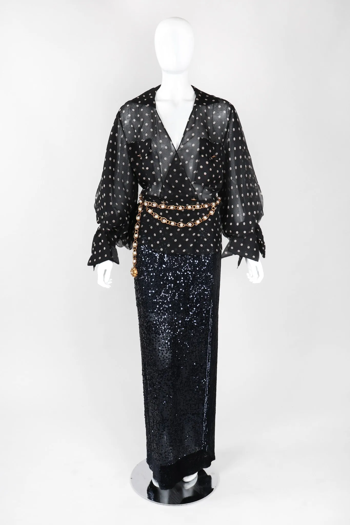 Numbered Organza Dot Blouse