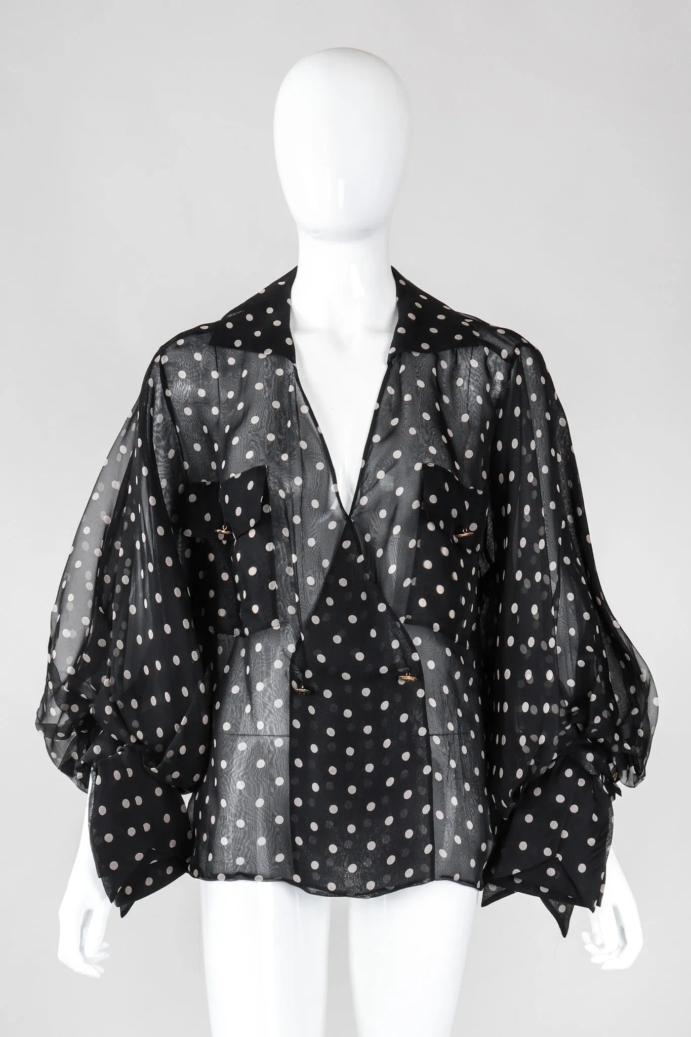 Numbered Organza Dot Blouse