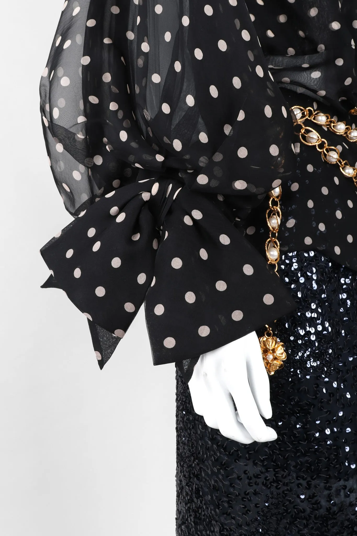 Numbered Organza Dot Blouse