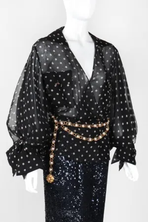 Numbered Organza Dot Blouse