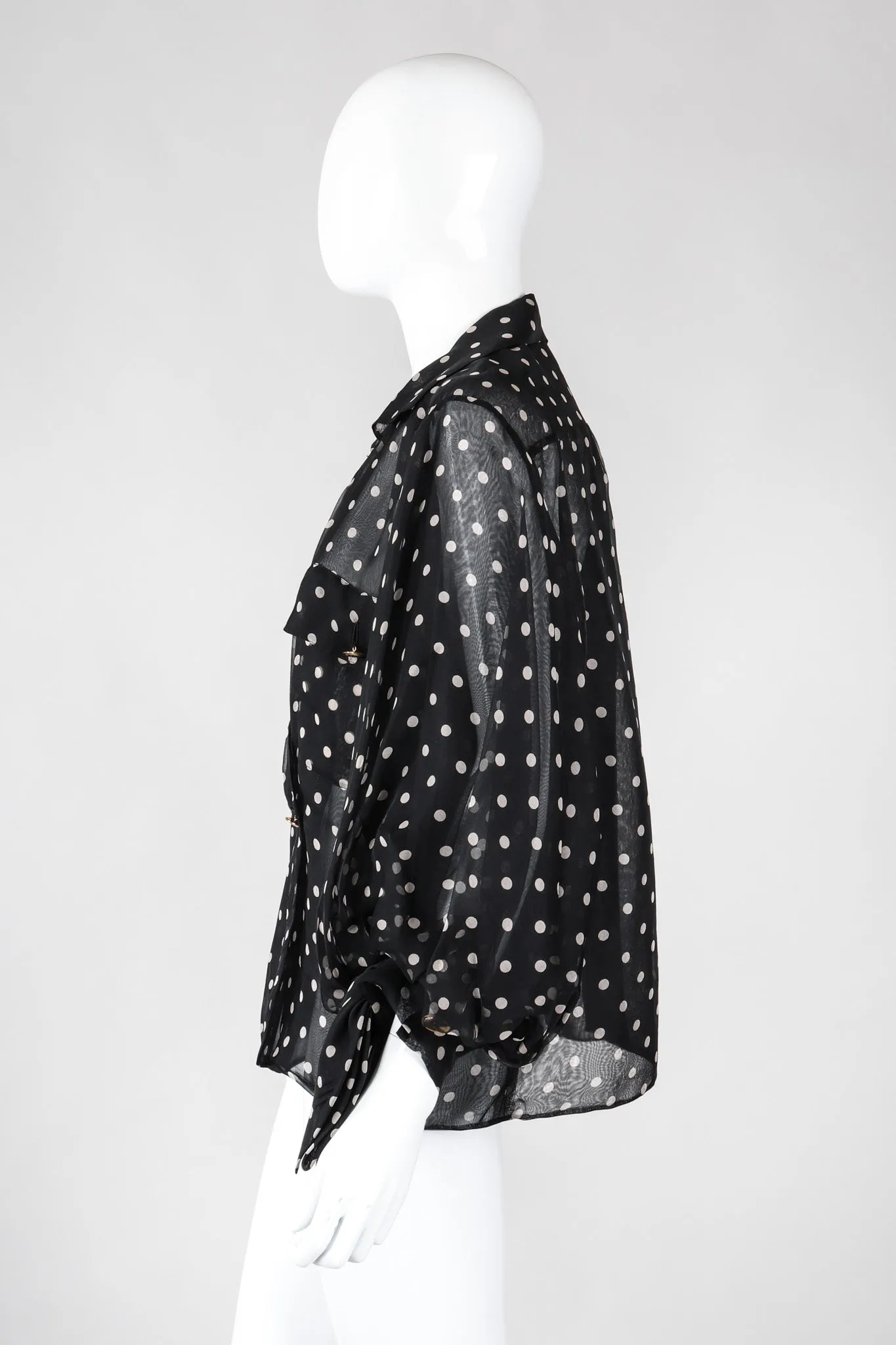 Numbered Organza Dot Blouse
