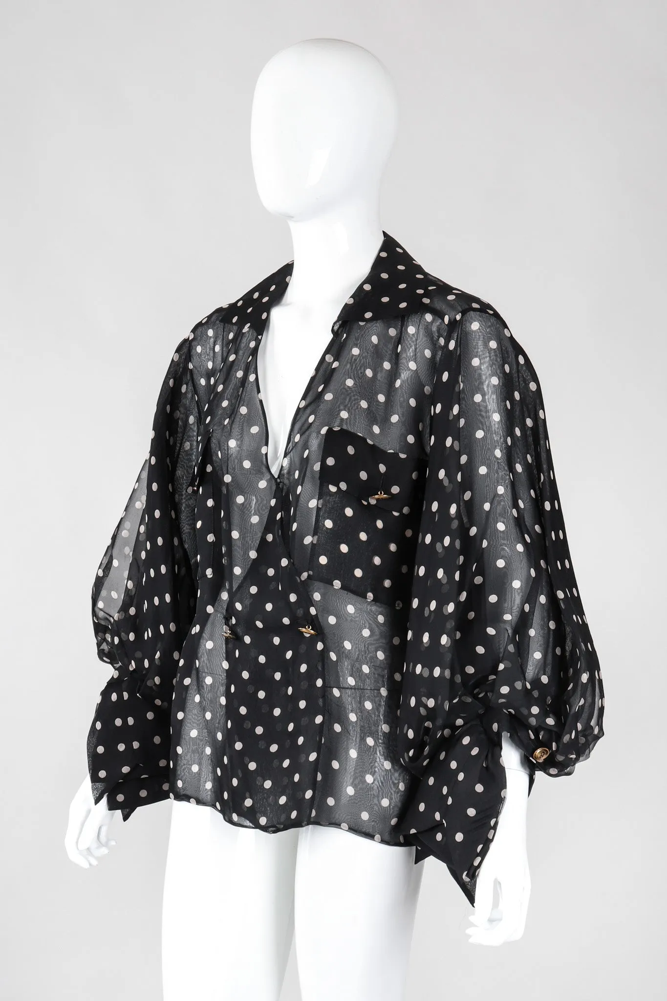 Numbered Organza Dot Blouse