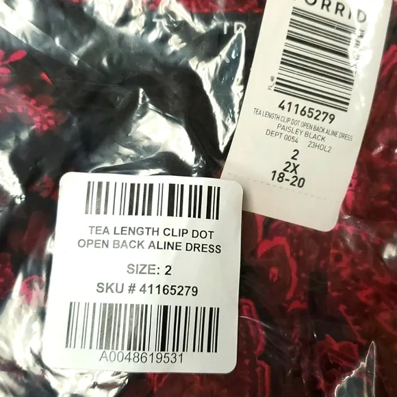 ❤NWT TORRID DRESS - TEA LENGTH - A-LINE PAISLEY CHIFFON - OPEN BACK - PLUS SIZE