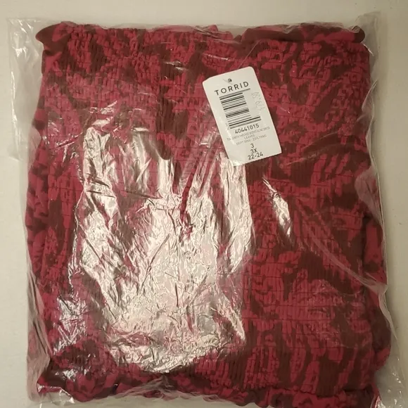 ❤NWT TORRID POCKETS DRESS - TEA LENGTH - A-LINE LEAF PRINT - CHIFFON - PLUS SIZE