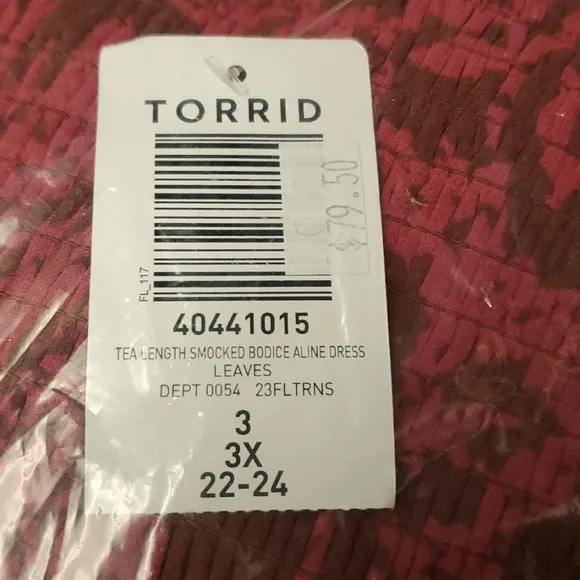 ❤NWT TORRID POCKETS DRESS - TEA LENGTH - A-LINE LEAF PRINT - CHIFFON - PLUS SIZE