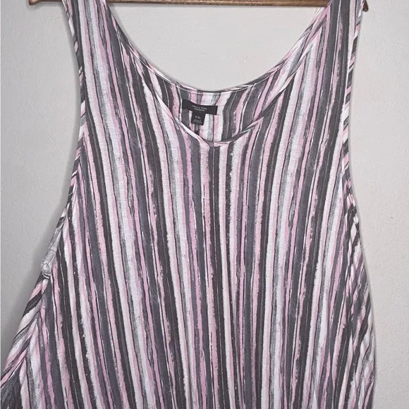 NWT Women’s Simply Vera Vera Wang Pink Gray Stripe Sleepwear chemise Size XXL