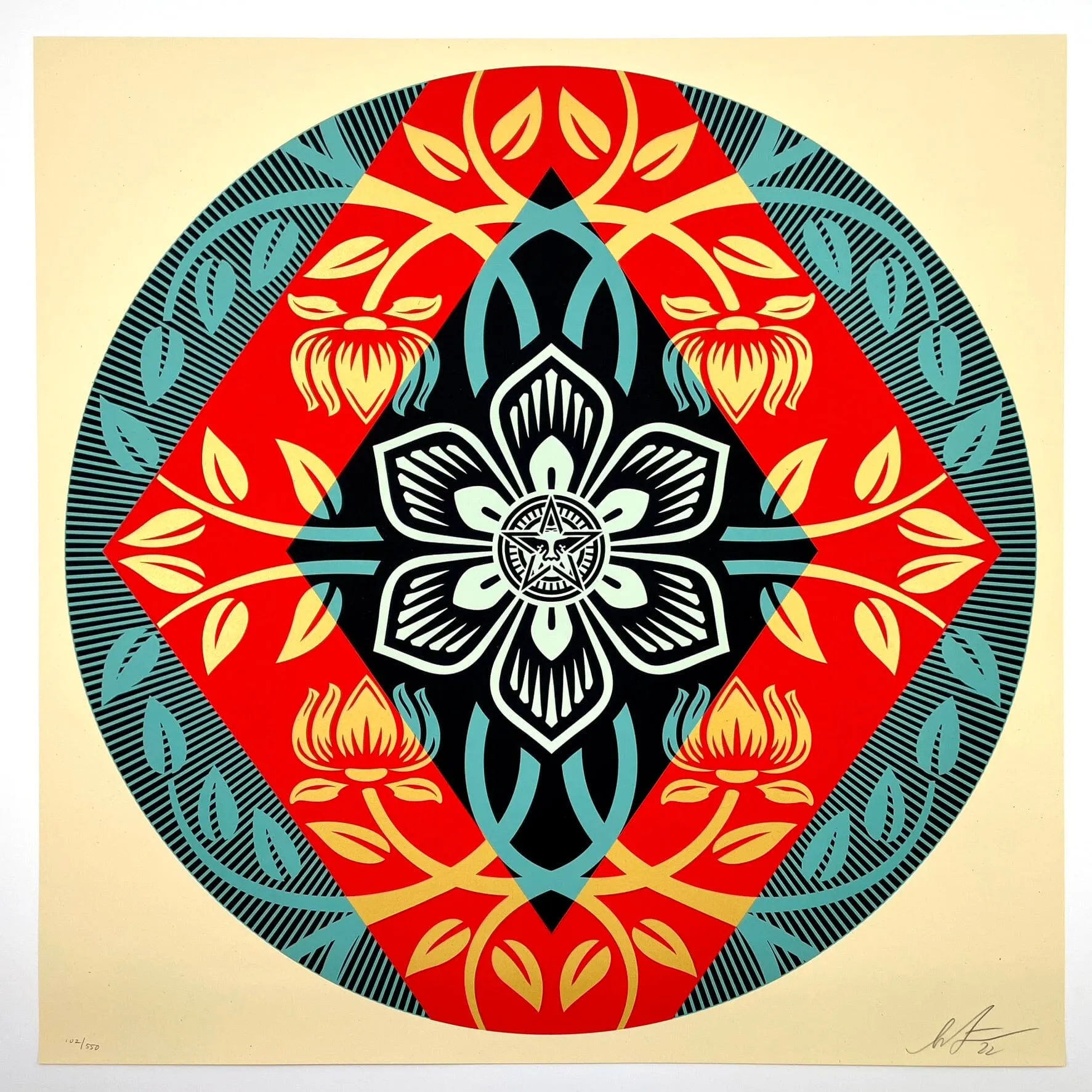 Obey Diamond Flower Round