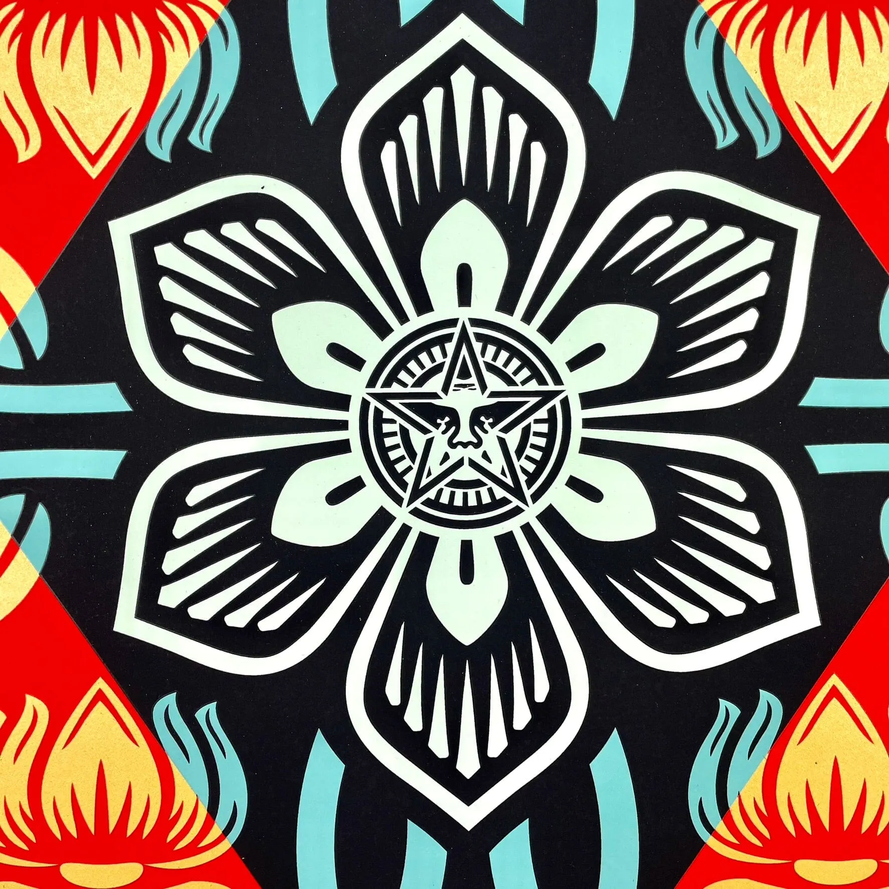 Obey Diamond Flower Round