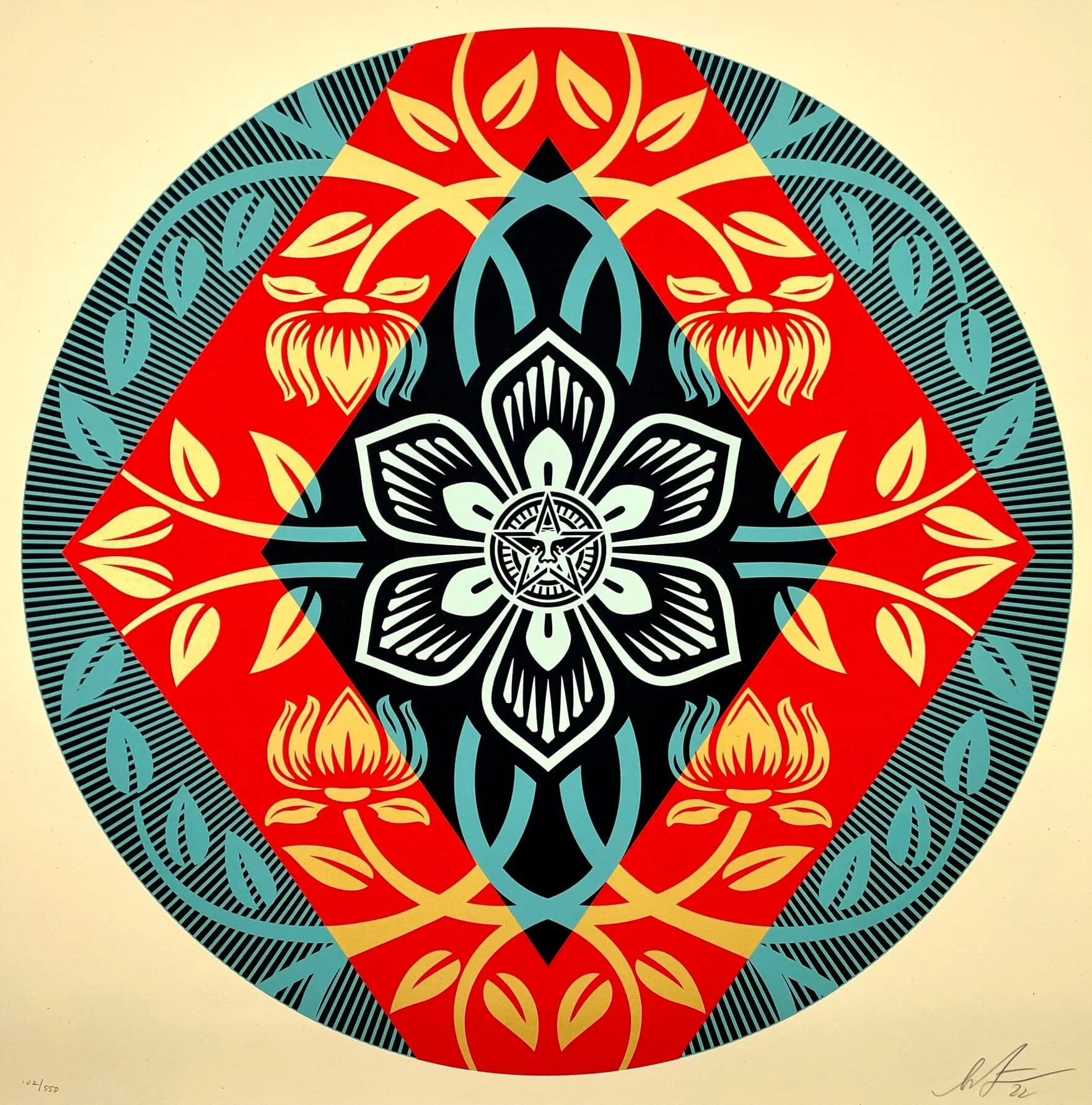 Obey Diamond Flower Round