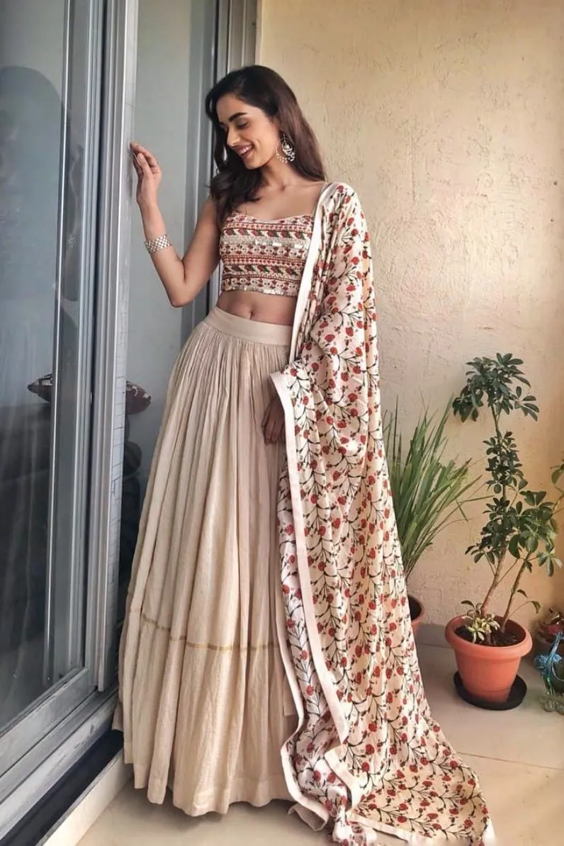 Off White Navajo Lehenga