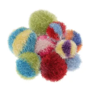 OoMaLoo Furry Squeaky Ball Dog Toy