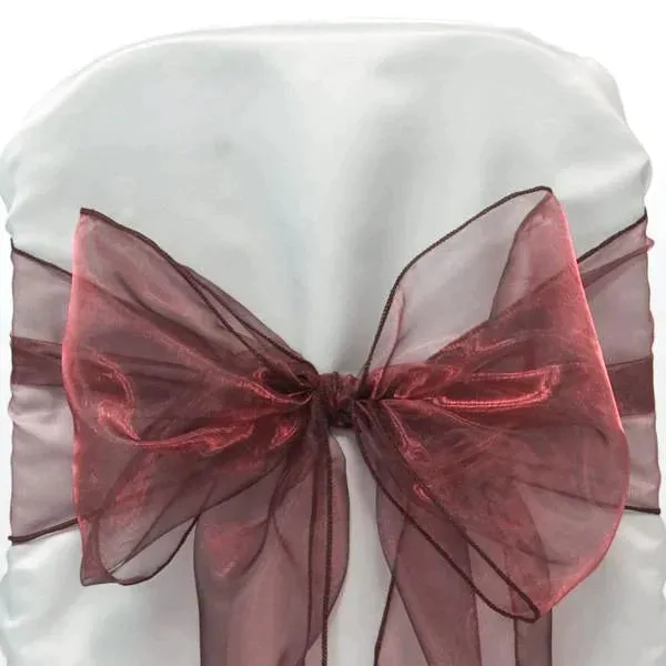 Organza Chair Bow Sash, 9-inch, 10-feet, 6-piece