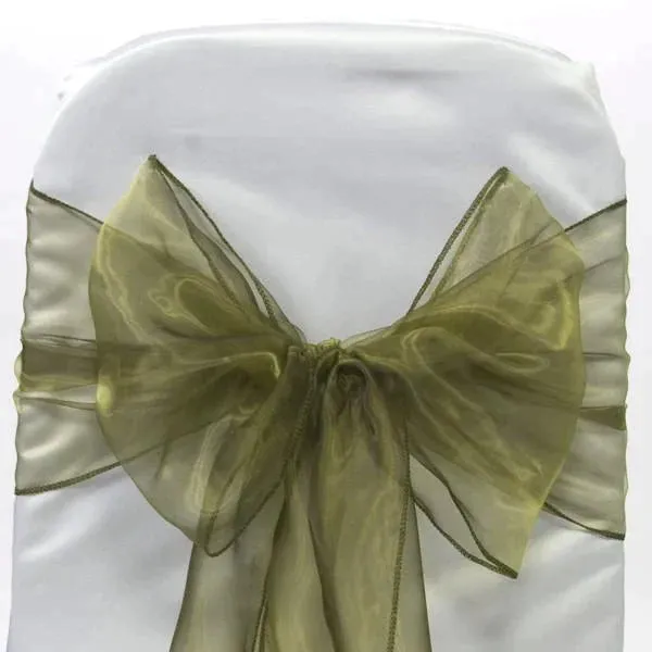 Organza Chair Bow Sash, 9-inch, 10-feet, 6-piece