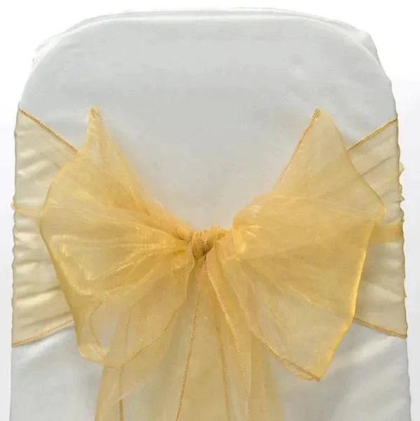 Organza Chair Bow Sash, 9-inch, 10-feet, 6-piece
