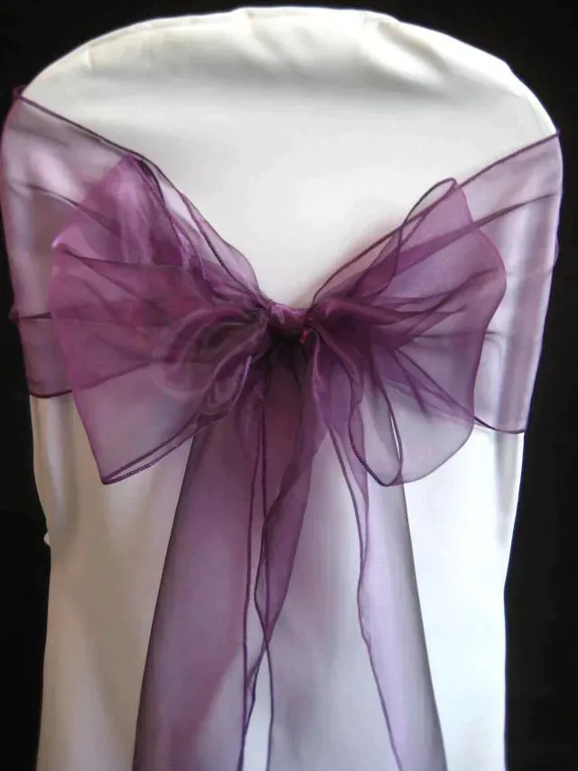Organza Chair Bow Sash, 9-inch, 10-feet, 6-piece