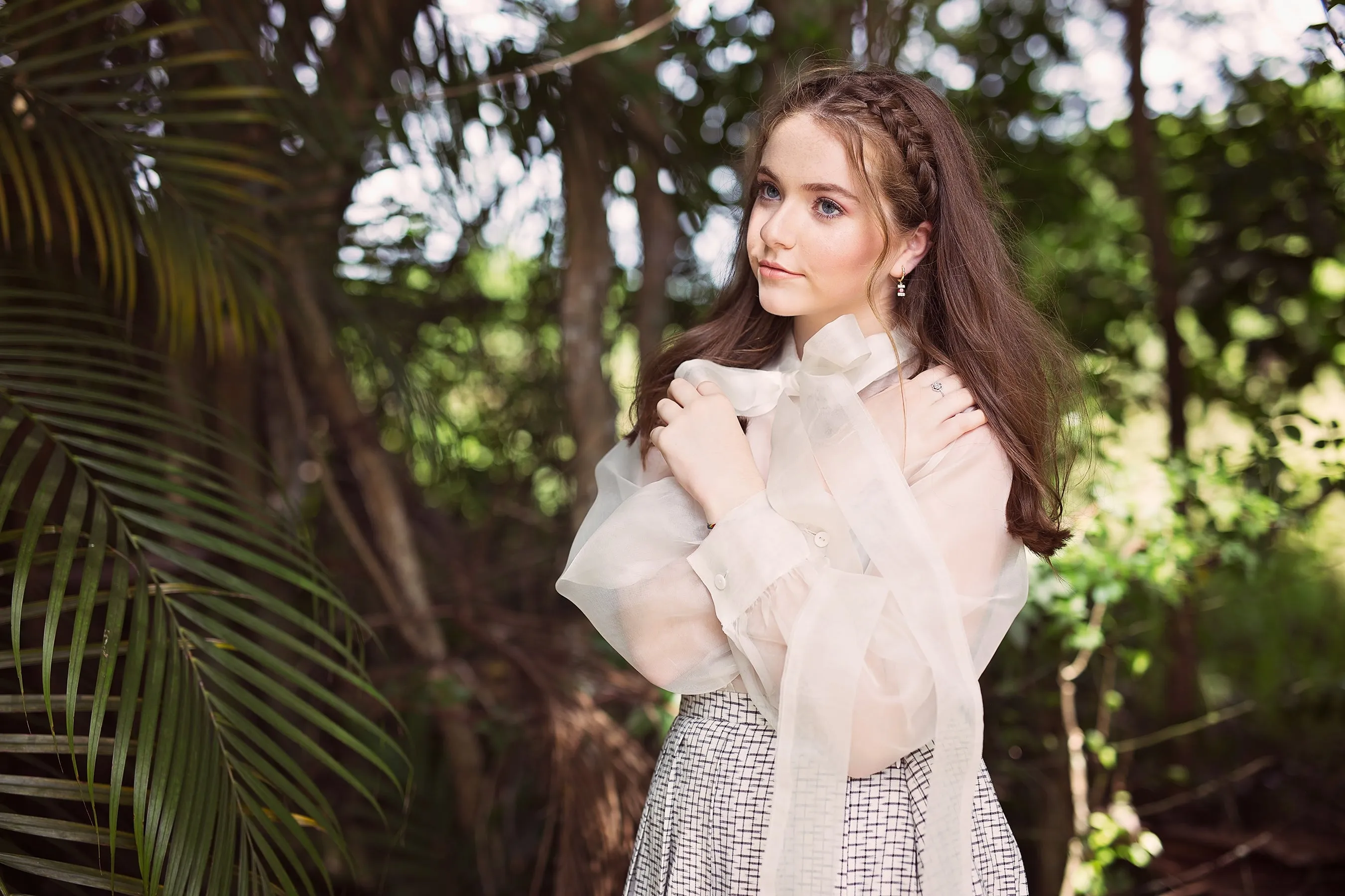 ORLOV - White/Gold Stripe Organza