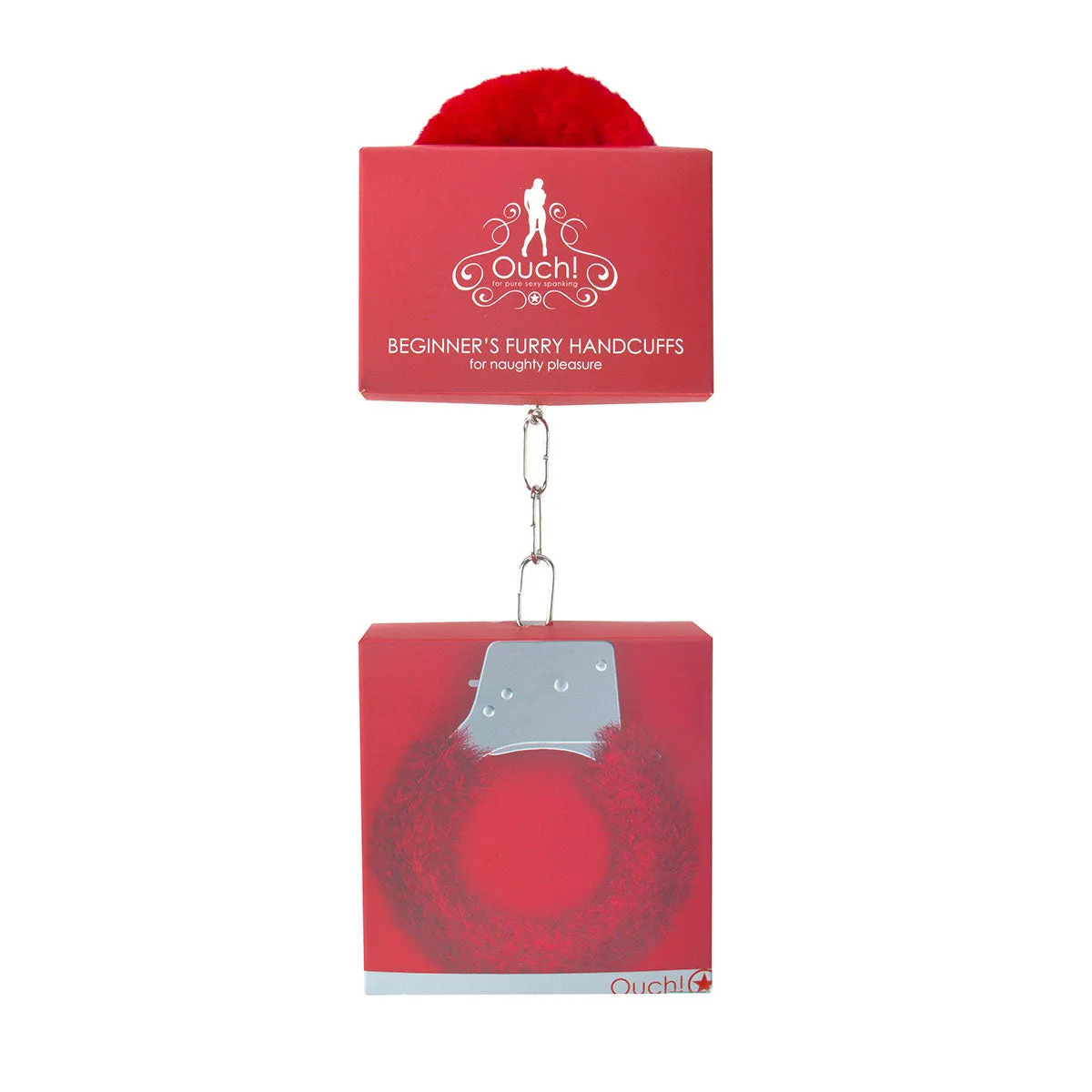 Ouch Beginner's Handcuffs Furry-Red