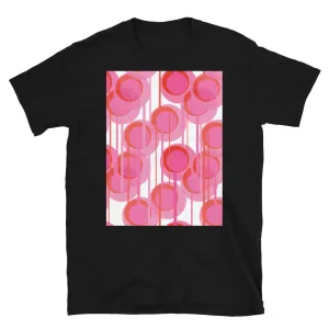 Patterned Short-Sleeve Unisex T-Shirt | Pink Connected Circles