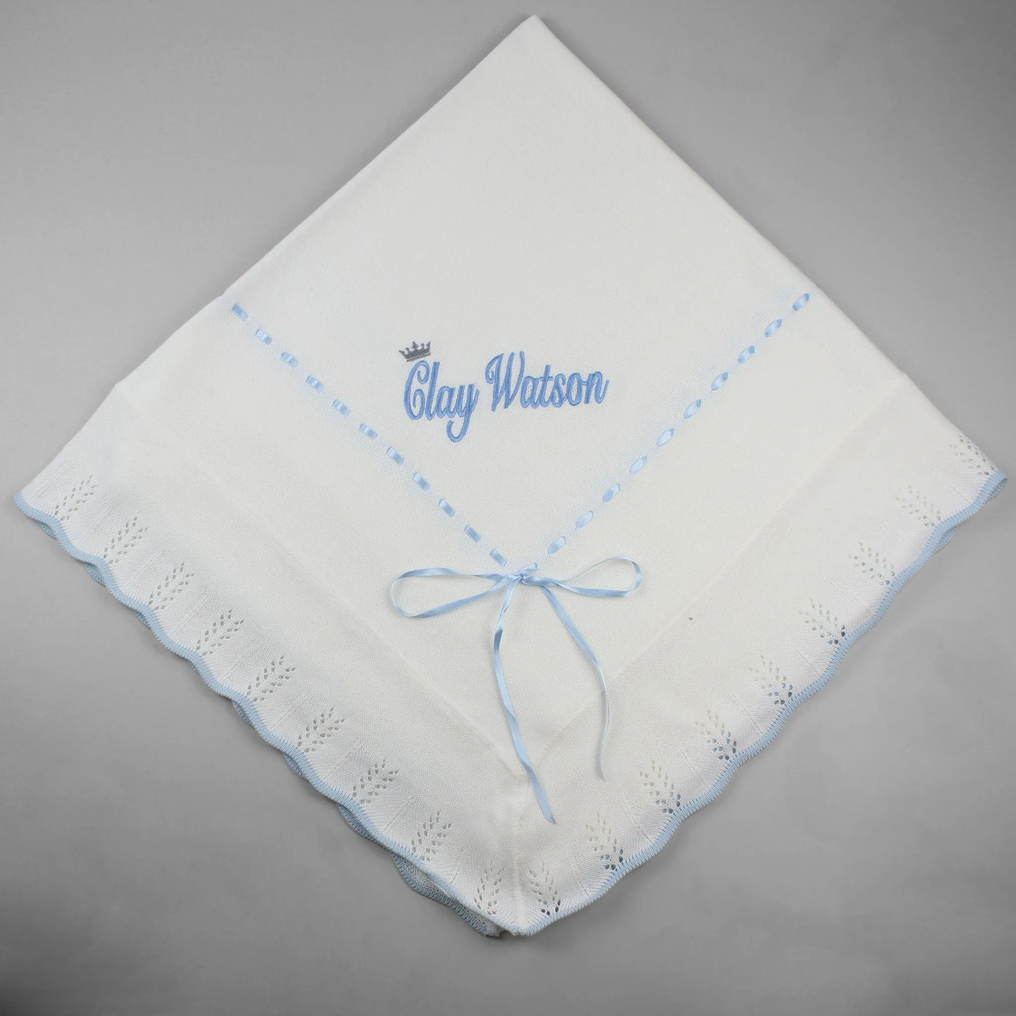 Personalised Spanish Knitted Shawl / Blanket - Boys