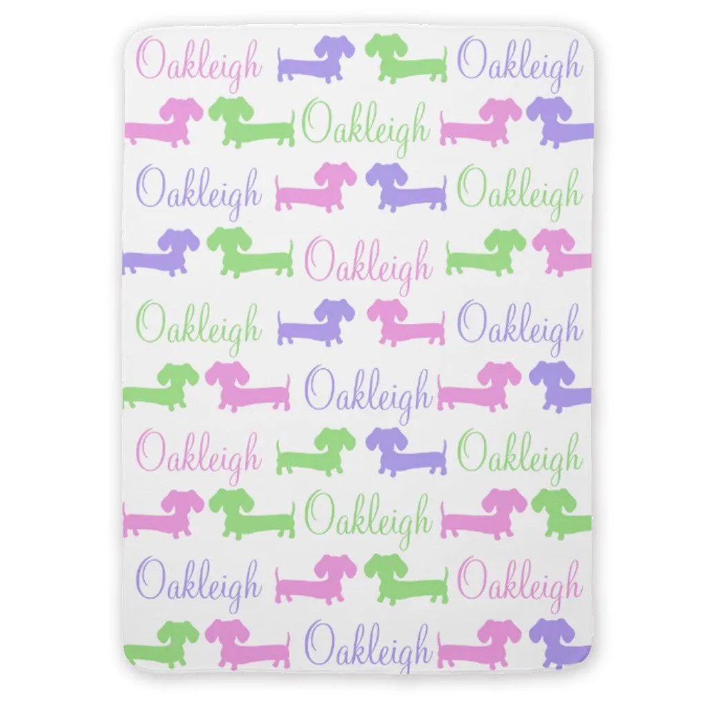 Personalized Dachshund Nursery Blankets