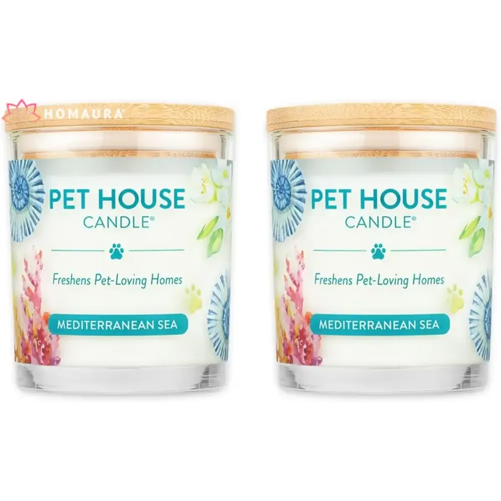 Pet House Sunwashed Cotton Eco-Friendly Soy Candles for Odor Control